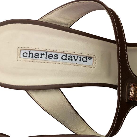 Charles David designer heels brown sz 38 - Picture 9 of 15